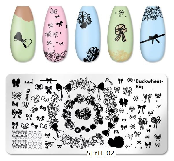 Stainless Steel Stamping Plate Nail Art - Various in Design Styles