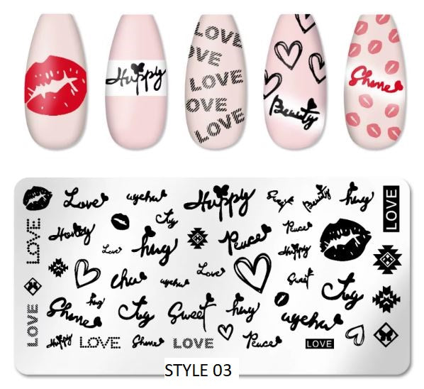 Stainless Steel Stamping Plate Nail Art - Various in Design Styles