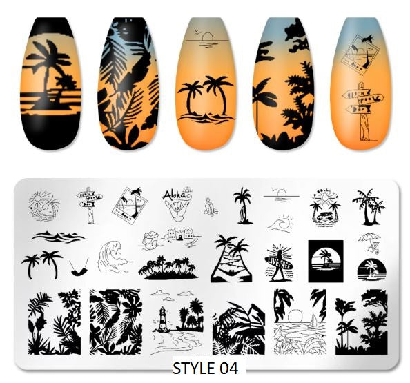 Stainless Steel Stamping Plate Nail Art - Various in Design Styles