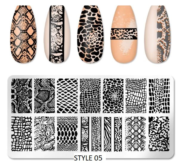 Stainless Steel Stamping Plate Nail Art - Various in Design Styles