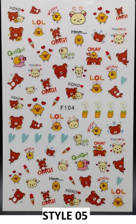 Cute Style Nail Art Sticker - Available in many styles