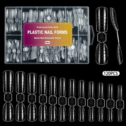 120Pcs Nail Tip Forms Extension 2-in-1 (Almond & Square)