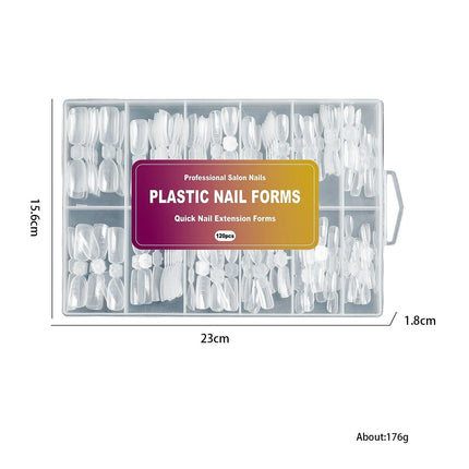120Pcs Nail Tip Forms Extension 2-in-1 (Almond & Square)