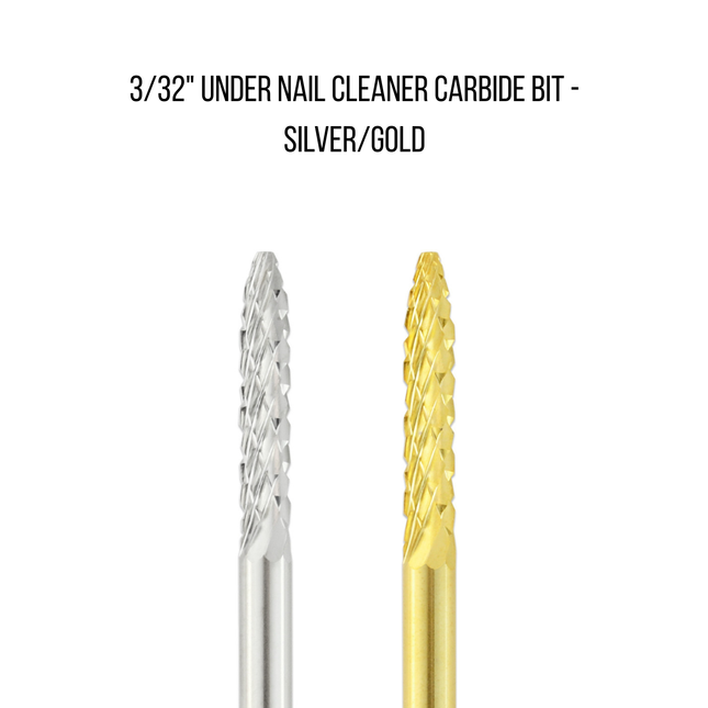 3/32" Under Nail Cleaner Carbide Bit - Silver/gold