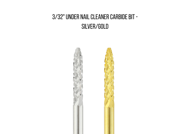 3/32" Under Nail Cleaner Carbide Bit - Silver/gold