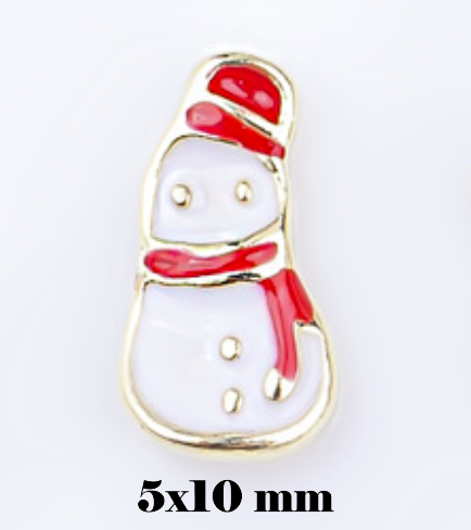 High Quality 3D Charm Xmas - Snow Man (5pcs/pk)