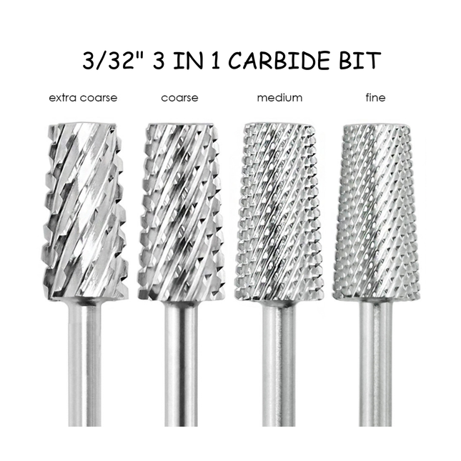 3/32” 3 in 1 Professional Carbide Bit – Silver