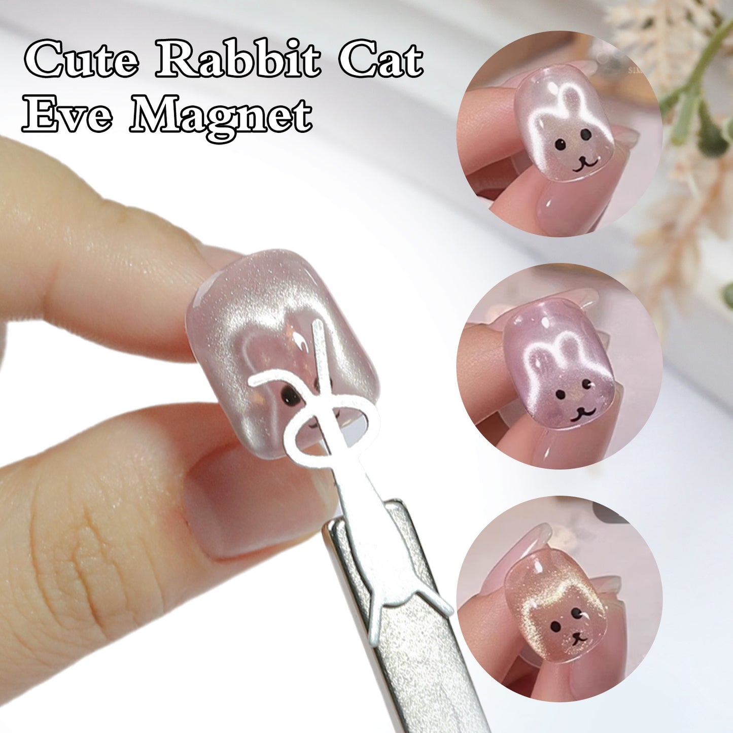 Magnet for Cateye design Heart-Shaped & Rabbit-eared - Set of 3pcs