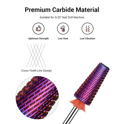 3/32” 5 in 1 Professional Carbide Bit – Purple/Pink