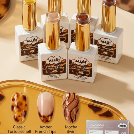 ALLÔ New Tortoiseshell Amber Gel Collection TPO/HEMA-Free (6 shades & 1 color chart)
