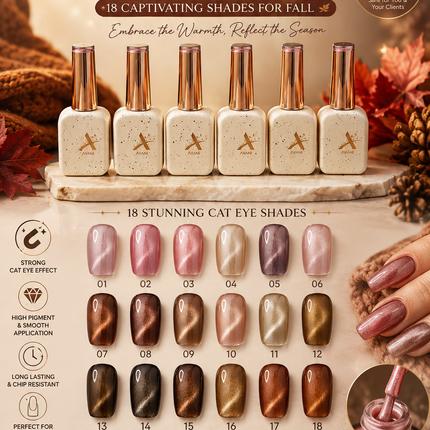 AVANI Premium Gel Polish Nude Shades Cateye HEMA/TPO-Free (18 colors)
