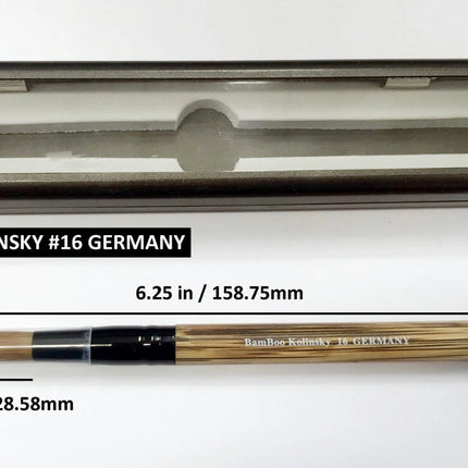 100% Bamboo Kolinsky Hair Acrylic Uncrimped GERMANY Brush (#16,18,20)
