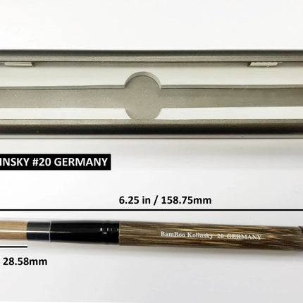 100% Bamboo Kolinsky Hair Acrylic Uncrimped GERMANY Brush (#16,18,20)
