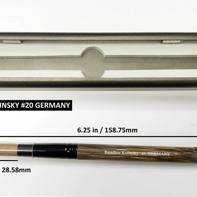 100% Bamboo Kolinsky Hair Acrylic Uncrimped GERMANY Brush (#16,18,20)