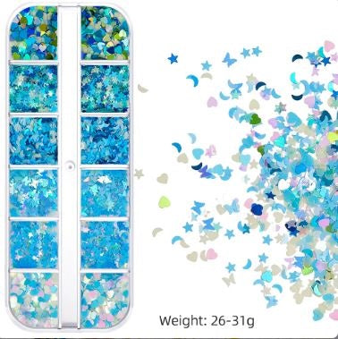 Summer Ocean Beach Series 3D Nail Charm Accessories Box of 12 slots (6 styles)