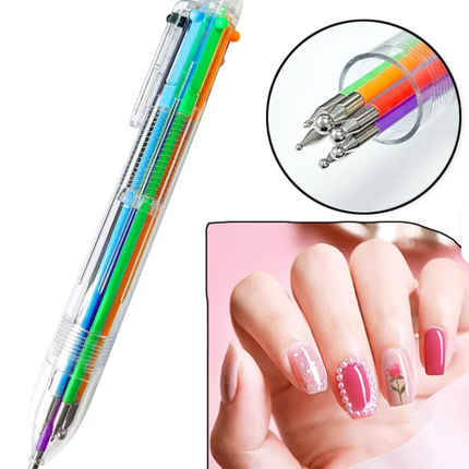 Multifunction Nail Art Dotting Pen 6 in 1