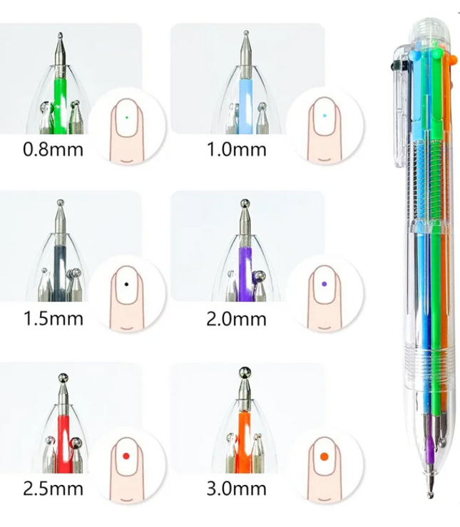 Multifunction Nail Art Dotting Pen 6 in 1