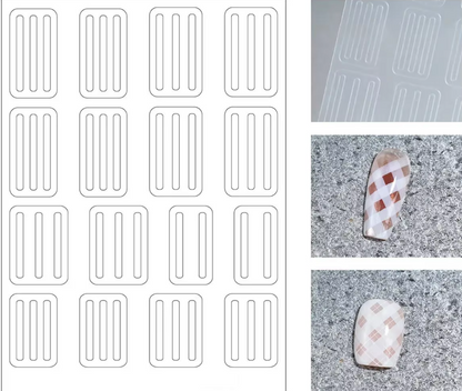 Hollow Lace French Tip Nail Sticker Stencil - 2 Styles Available