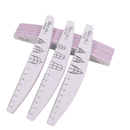 Professional Guideline Nail Tip Direction Files Set of 9pcs in Coffin/Oval/Almond Shape