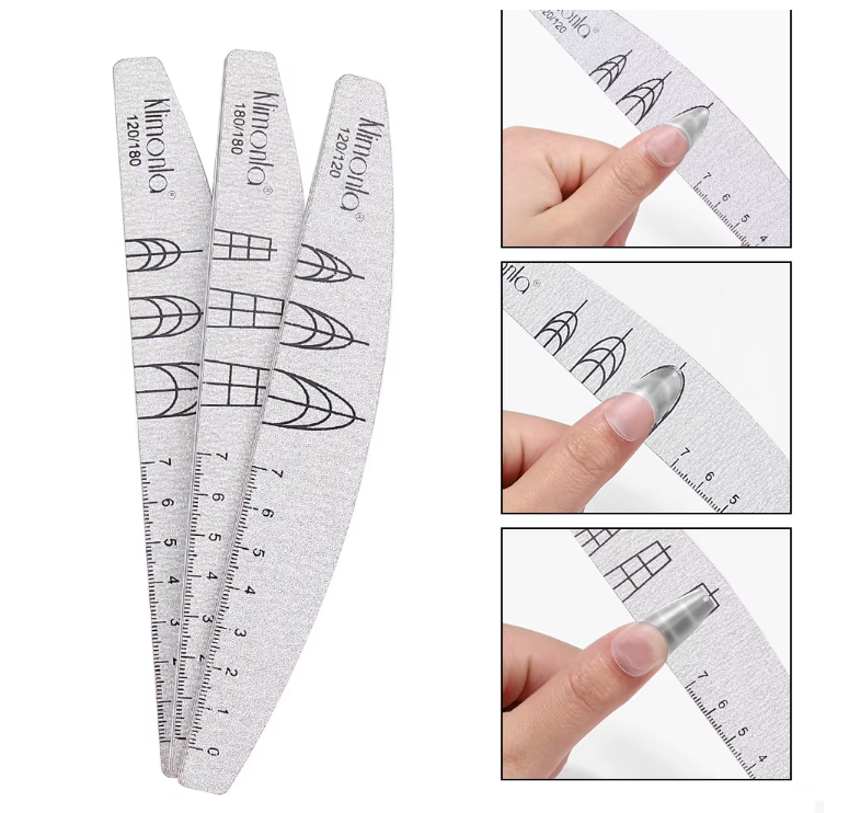 Professional Guideline Nail Tip Direction Files Set of 9pcs in Coffin/Oval/Almond Shape