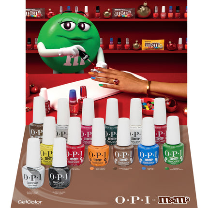 OPI Holiday 2026 OPI x M&M's Sweeten Your Mani Collection Intelli-Gel Colors 12pcs (Free 1 Super Base & 1 Super Gloss Top Gel)