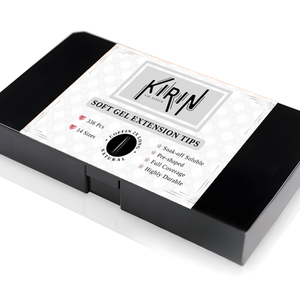 KIRIN Soft Gel X Tips Nail Box - Coffin (XS, S, M, L, XL, 2XL, 3XL)