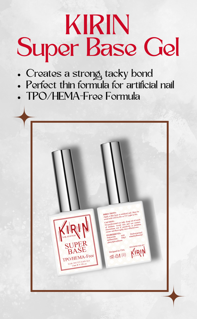 KIRIN Super Base Gel Coat (15ml) (HEMA/TPO-Free)
