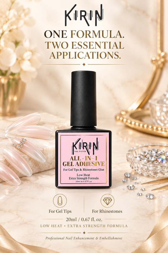 KIRIN All-in-1 Gel Adhesive for Gel Tips & Rhinestones Glue (0.6oz)