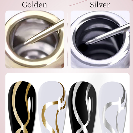 KIRIN Nail Art Gel Liner Metallic 0.4oz (Silver/Gold)
