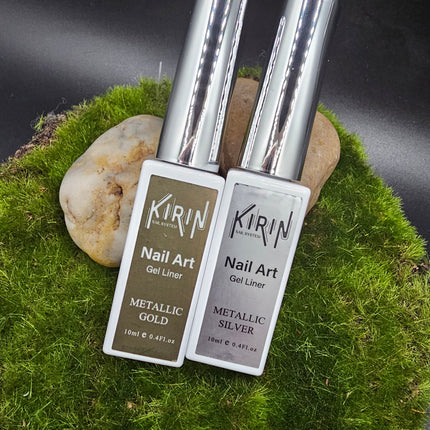 KIRIN Nail Art Gel Liner Metallic 0.4oz (Silver/Gold)