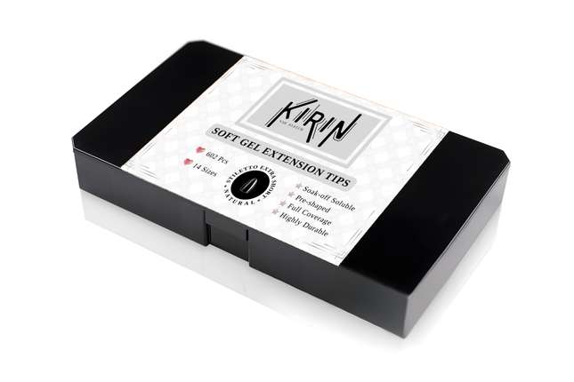 KIRIN Soft Gel X Tips Nail Box - Stiletto (XS, S, M, L, XL, 2XL, 3XL)