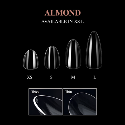 KIRIN Soft Gel X Tips Nail Box - Almond (XS, S, M, L)