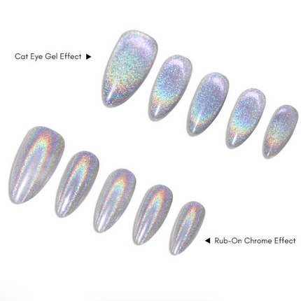 KIRIN 2-in-1 Holographic Cat Eye Magnetic Chrome Powder