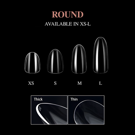 KIRIN Soft Gel X Tips Nail Box - Round (XS, S, M, L)