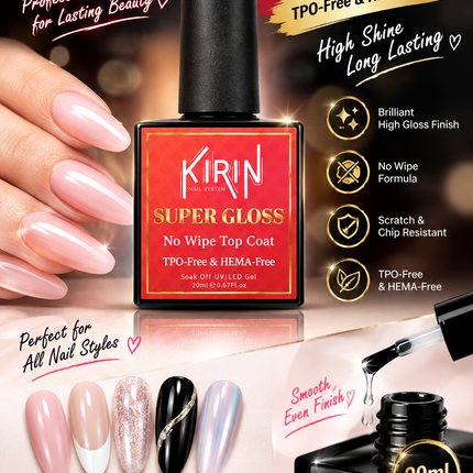 KIRIN Super Gloss No Wipe Top Gel Coat 20ml (TPO-Free & HEMA-Free)