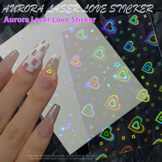 Aurora Laser Nail Art Stickers - Available in 2 styles