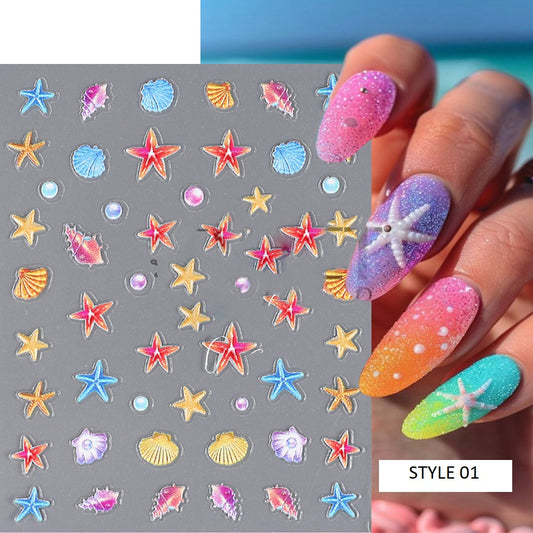 Summer Sea Beach Style Nail Art Sticker - Available in many styles
