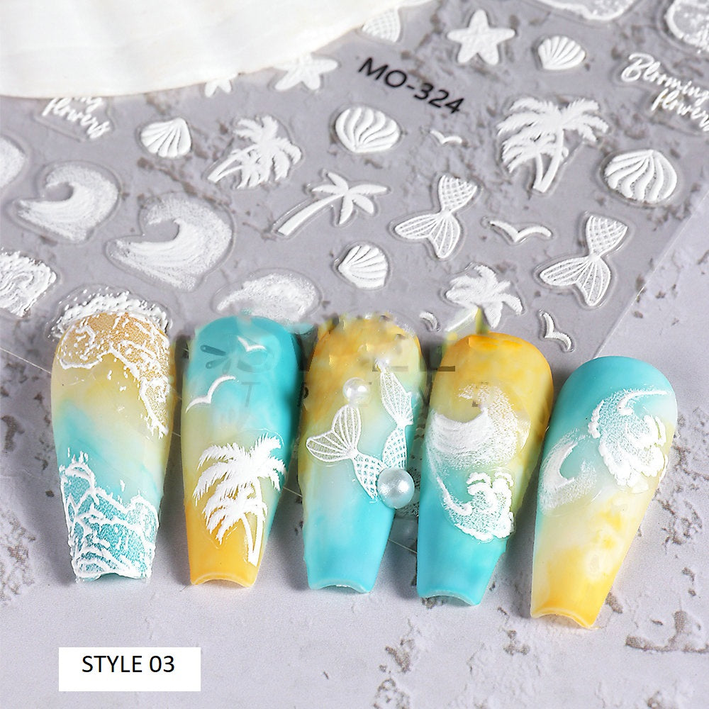 Summer Sea Beach Style Nail Art Sticker - Available in many styles