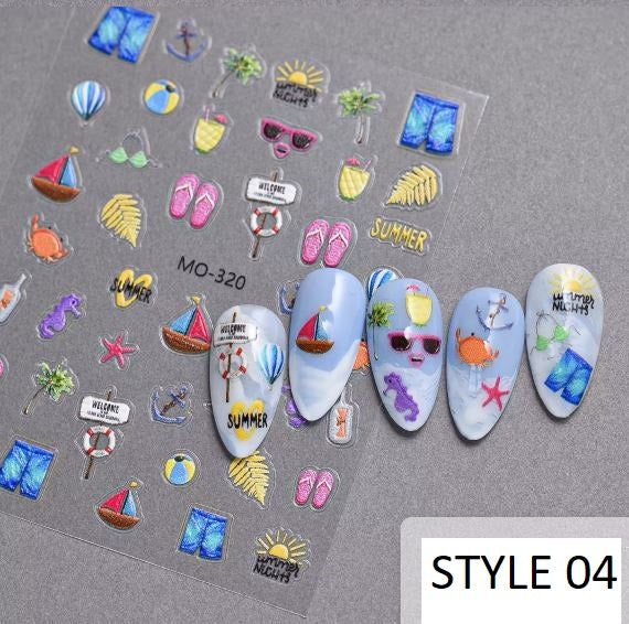 Summer Sea Beach Style Nail Art Sticker - Available in many styles