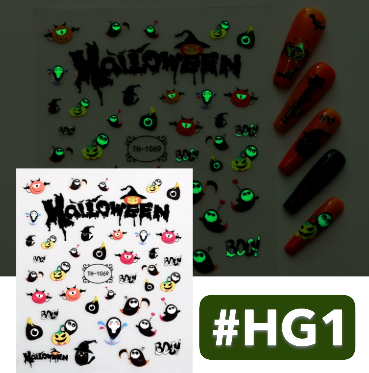Halloween Glow in Dark Nail Stickers (Set of 4)