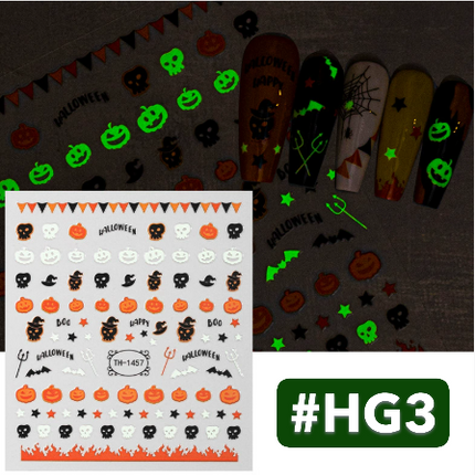 Halloween Glow in Dark Nail Stickers (Set of 4)