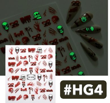 Halloween Glow in Dark Nail Stickers (Set of 4)