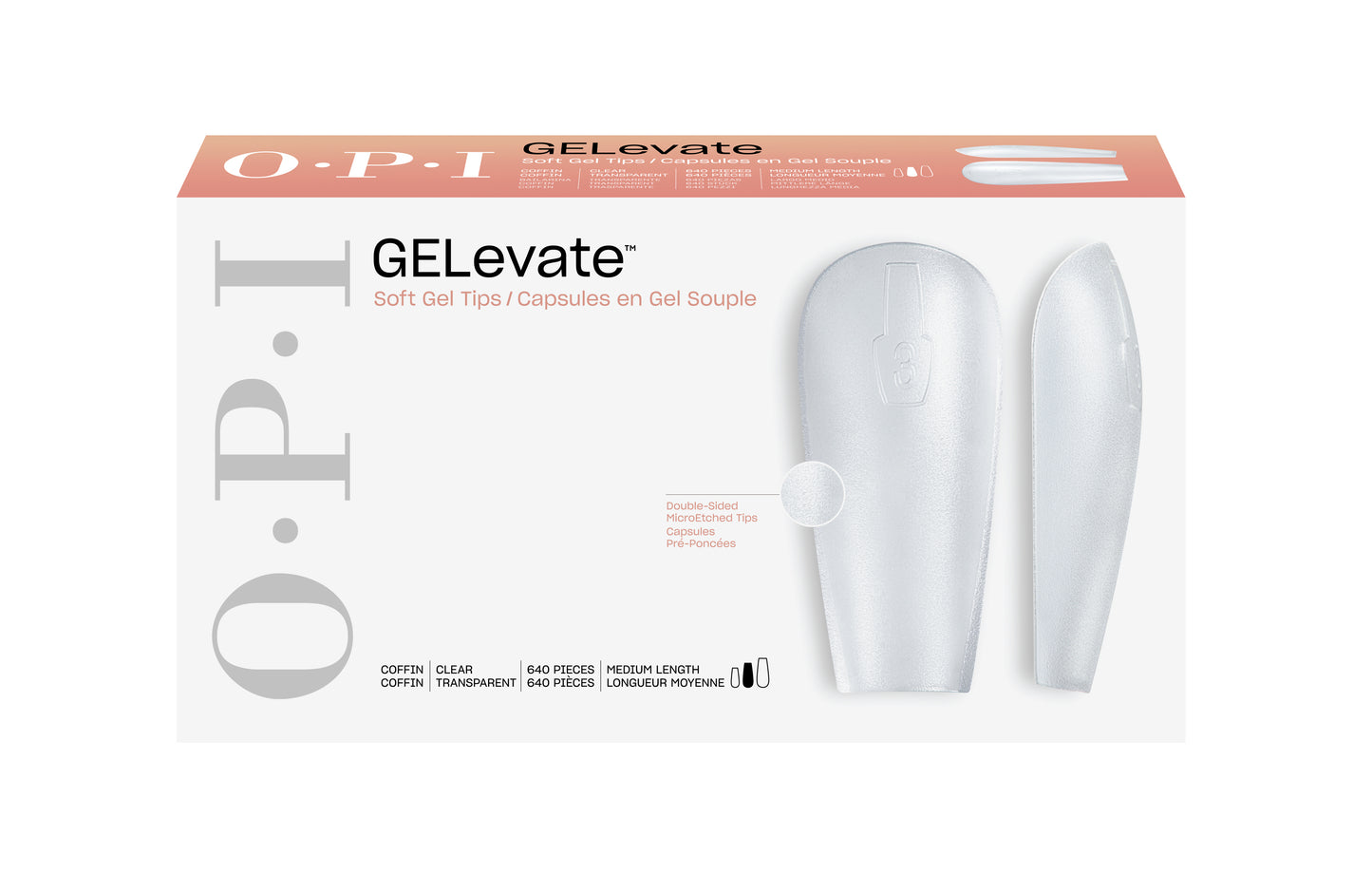 OPI GELevate Soft Gel Tip Box _ Coffin #FCT002
