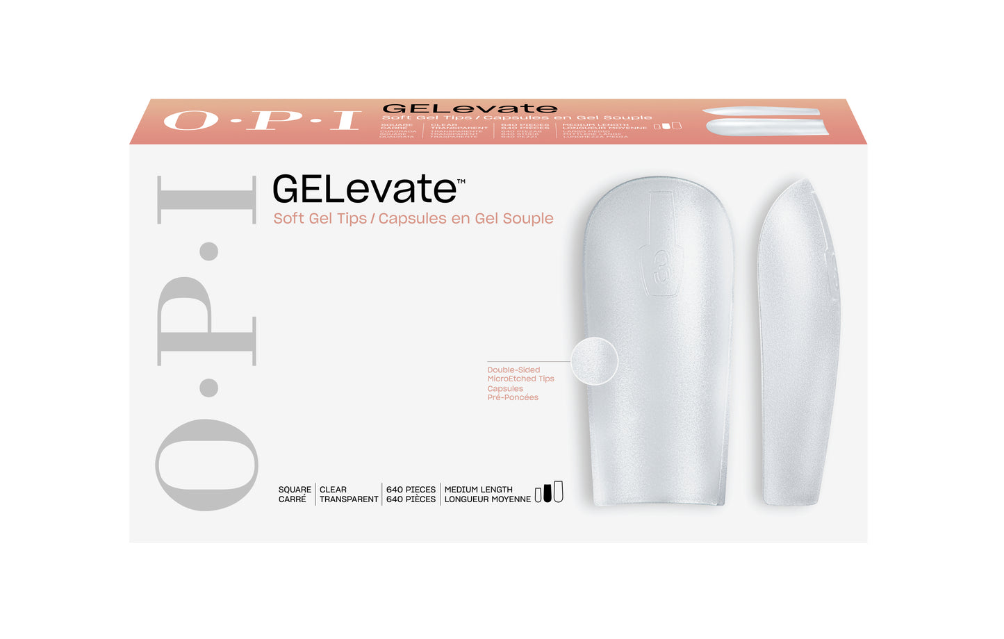 OPI GELevate Soft Gel Tip Box _ Square #FCT003