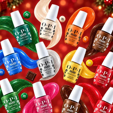 OPI Holiday 2026 OPI x M&M's Sweeten Your Mani Collection Intelli-Gel Colors 12pcs (Free 1 Super Base & 1 Super Gloss Top Gel)