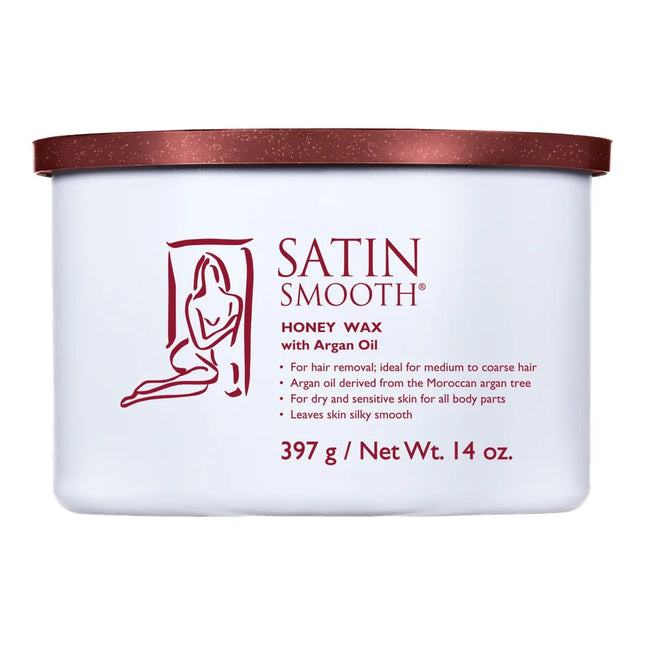 Satin Smooth Honey Wax with Argan Oil Soft Wax 14oz