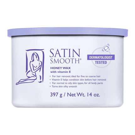 Satin Smooth Honey Wax with Vitamin E Soft Wax 14oz