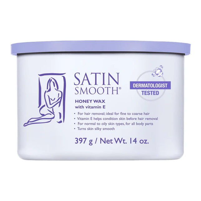 Satin Smooth Honey Wax with Vitamin E Soft Wax 14oz