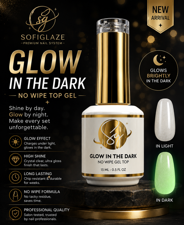 SOFIGLAZE Glow in the Dark Top Coat Gel 0.5oz