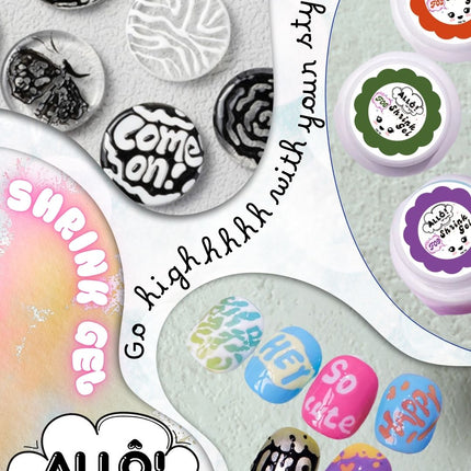 ALLÔ Shrink Gel Art Design - Available in 12 colors (Free 1 Base + Frame Display)